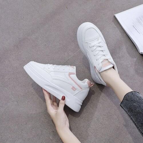 2021 flat-bottomed sports and leisure inner increase white shoes all-match student womens shoes