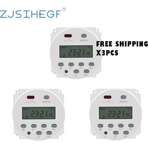 3PCS 3PCS Digital Programmable Time Switch Control Timer Relay CN101A 12VDC 24VDC 110/220VAC With