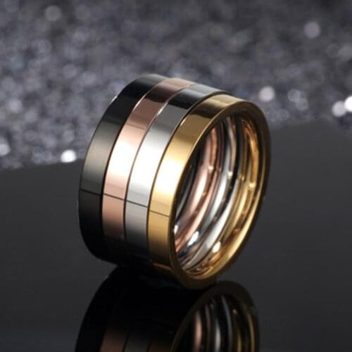 4 PCS Ladies Fashion Multicolor Rings Quality Polished Stainless Steel Wedding Engagement Party Rings for Women