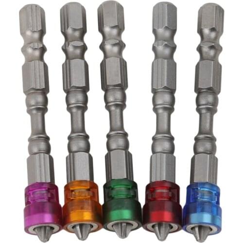 5Pcs Cross Bit Magnetic Drill Screwdriver Bits Anti-Slip Hex S2 Chrome-vanadium Alloy Steel Electric Screw Driver Set
