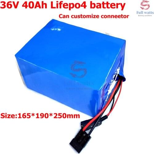 Lifepo4 Battery 36v 40ah High Capacity Battery Pack Fo Power Wheelchair Electric Tricycle Fishing Boat Cargador Bateria 36v