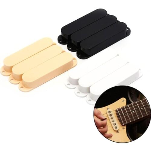 3pcs Guitar Accessories Plastic Single Coil Guitar Pickup Covers for Fender Strat Electric Guitar Black White Gold