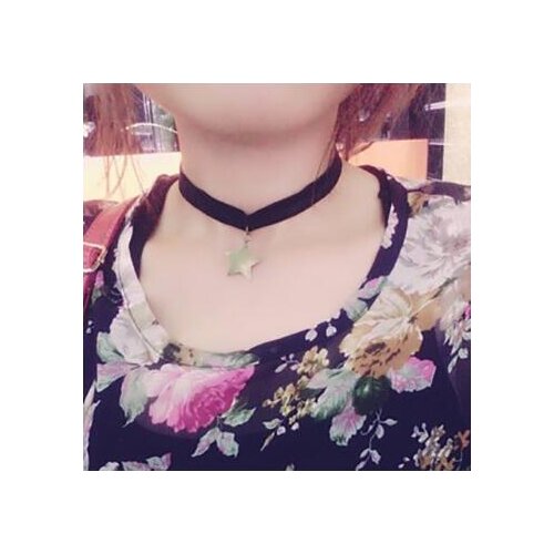 Bronze smooth five - pointed Velvet necklace restoring ancient ways of Punk lace collar neck girl band short paragraph clavicle