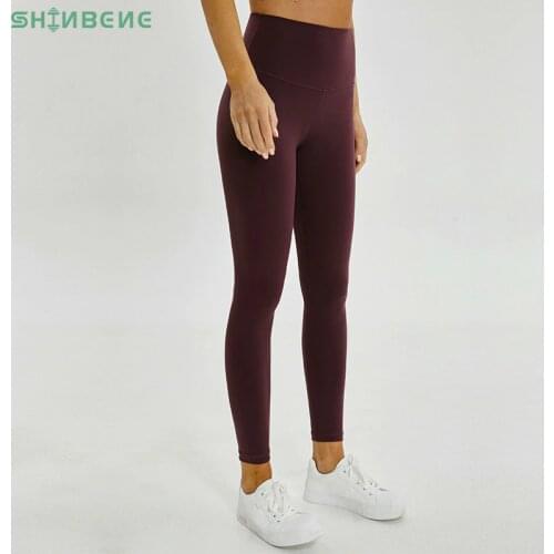 SHINBENE Plus Size Hip-Up Sport Fitness Pants Women Solid High Waisted Gym Running Tights Stretchy Nylon+Spandex Yoga Pants