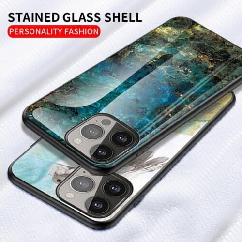 Tempered Glass Back Case For iPhone 13 12 Pro 11 Pro Max Xs max XR 13 Pro Marble Phone Cover For iPhone SE 2020 7 8 6s plus