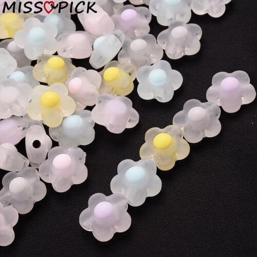 20pcs 17mm Cute Flower Acrylic Beads Loose Spacer Beads for Jewelry Making Handmade DIY Bracelet Necklace Supplies Wholesale