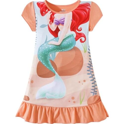 Children Mermaid bell Princess pajamas Dresses Girls Baby Pajamas Cotton Nightgown Home clothes Girl Sleepwear