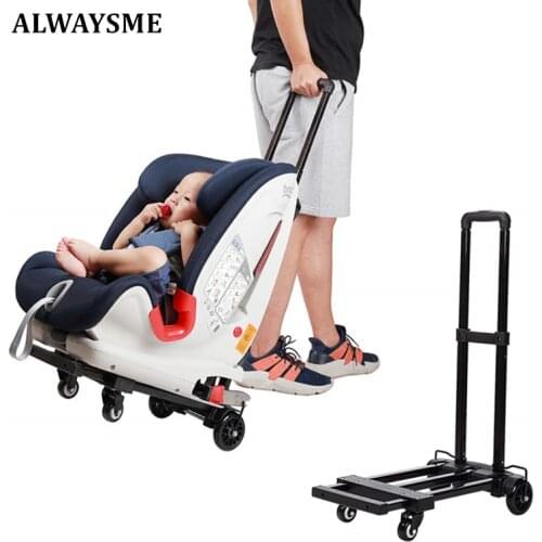 ALWAYSME Light & Portable Baby Child Car Seat Travel Carts Stroller Trolley With Four Wheels,Cart Only ,Not Include ISO FIX Belt