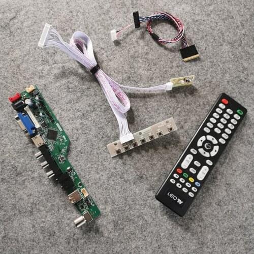 DIY kit panel LVDS 40 Pin VGA+USB+AV LED 60Hz 1366*768 LCD controller board For HB140WX1/HB140WXA/HT140WXB/NT140WHM display