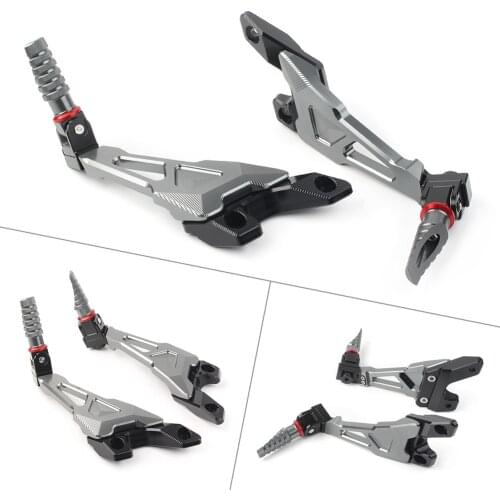 For BMW S 1000RR 2010-2018 1Pair Motorcycle Rear Passenger Footrest Foot Rest Pegs Rearset Footpegs Gray Aluminum