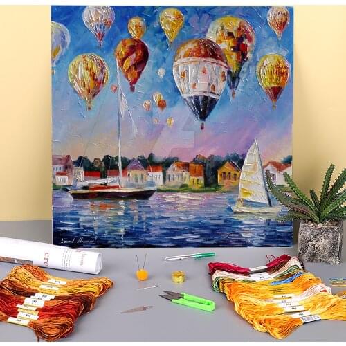 Festival Joy Printed Fabric 11CT Cross-Stitch Complete Kit Embroidery DMC Threads Painting Hobby Handicraft Sewing Package