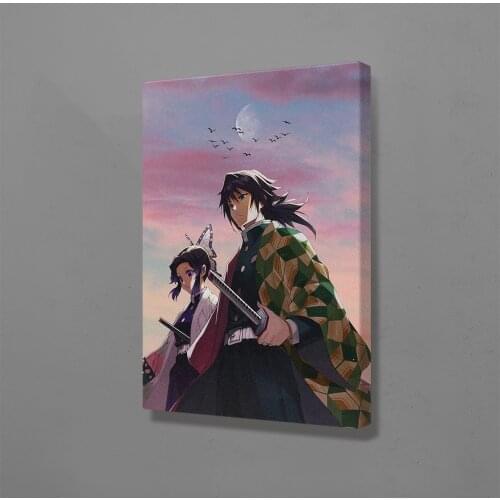 Giyu Tomioka Shinobu Kocho Kimetsu no Yaiba Anime Decoration Prints Home Decor Canvas Dorm Bedroom Painting Wall Art Poster