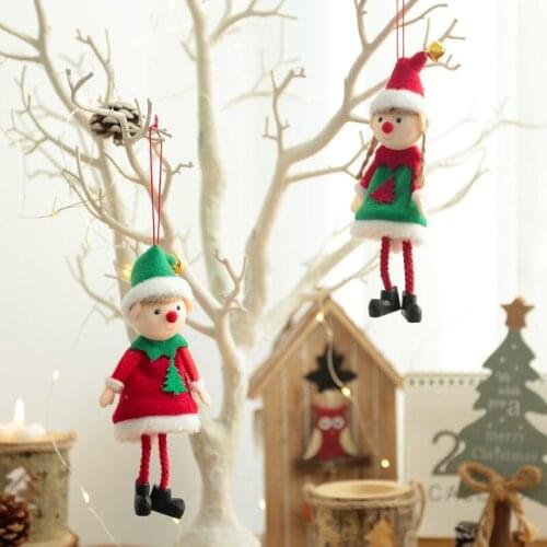 Small Christmas Cute Santa Claus Doll Toy Home Desk Ornaments Christmas Tree Pendant Hanging Decorations Kids Christmas Gift