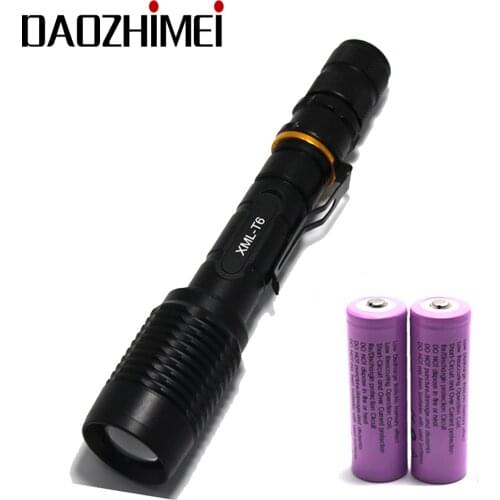 Zoomable 3800lm xml-T6 led flashlight tactical Zoom Torch Lighting Lamp Bike light lantern +2* 18650 battery +Charger