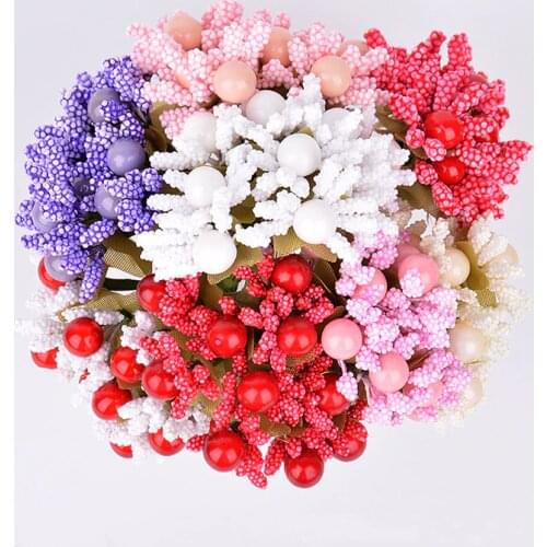 1bunch Mulberry Cherry Mini Flowers Berry Artificial Plants Home Party Wedding Decor DIY Craft Brooch Scrapbooking Accessories