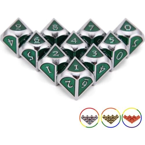 10pcs D10 Metal Dice Set for Tabletop Game World of Darkness Vampire