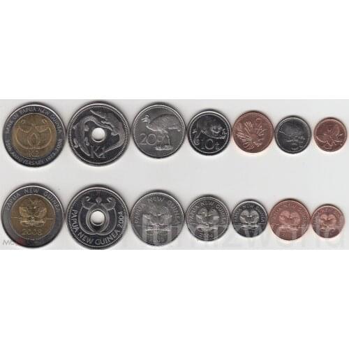 Papua New Guinea 7 Coins Set Brand New 100% Authentic Original Coin Collectibles UNC
