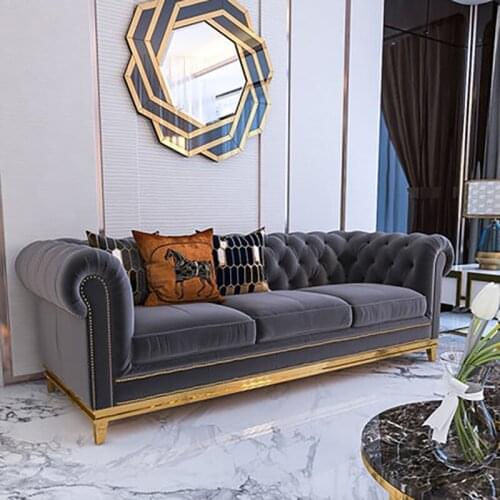 Postmodern minimalist small apartment living room fabric sofa three-person light luxury Nordic American integrated furniture