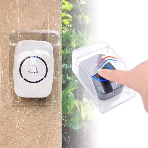 Transparent Waterproof Cover for Wireless Outdoor Doorbell Double-sided Adhesive Smart Doorbell Ring Chime Supplies