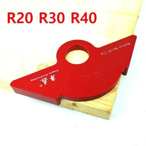 R20/30/40 Woodworking R Gauge Angle Arc Trimming Machine R Angle Arc Positioning Template Corner Jig for Router Table