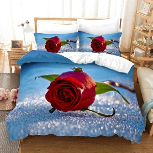 Romantic Rose Flowers Bedding set Luxury Duvet Cover Set Sunflower Quilt Cover Digital Printing Bed Linen Fashion Design
