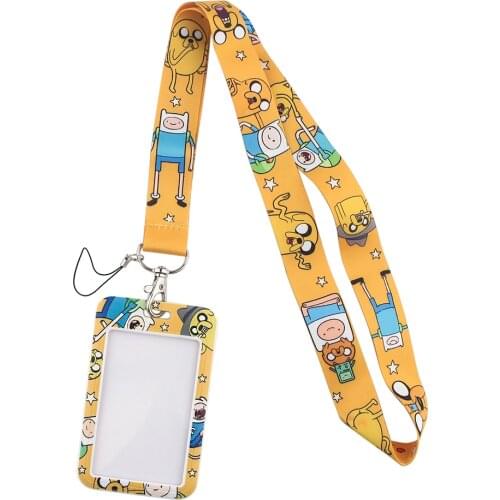 JF0013 Funny Cartoon Lanyard Credit Card ID Holder Bag Student Women Travel Bank Bus Business Card Cover Badge