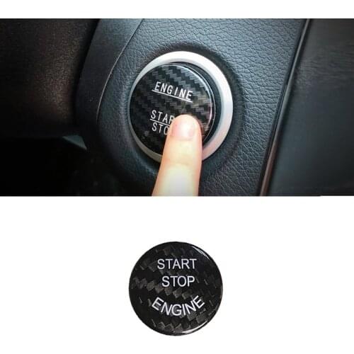 For Mercedes Benz C GLC GLA CLA ML GL Class W205 X253 X156 C117 Carbon Fiber Style Engine Start Stop Button Cover Sticker Trim