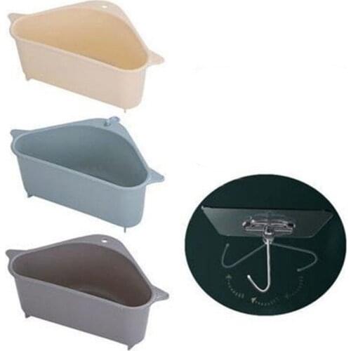 Kitchen Sink Triangle Drain Basket Vegetable Washing Sink Plastic Water Filter Hanging Basket Water Rack Dishwashing Tool