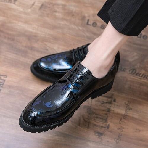 Shoes mens original loafers elegant mens shoes Oxford patent leather black mens shoes casual luxury zapatillas hombre обувь44