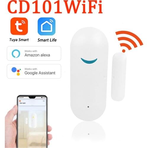 Tuya smart home Magnetic door and window magnetic Smart Life APP with alexa compatible window door sensor alarm home security