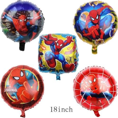 18inch Spiderman Series Aluminum Balloons Avengers Theme Birthday Party Foil Globos Kid Christmas Halloween Decorations Supplies