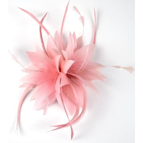 Dance Feather Headdress Flower Women Fashion Flower Hair Pin Stage Perform Headwear Bride Hair Clips Crafts Decoration