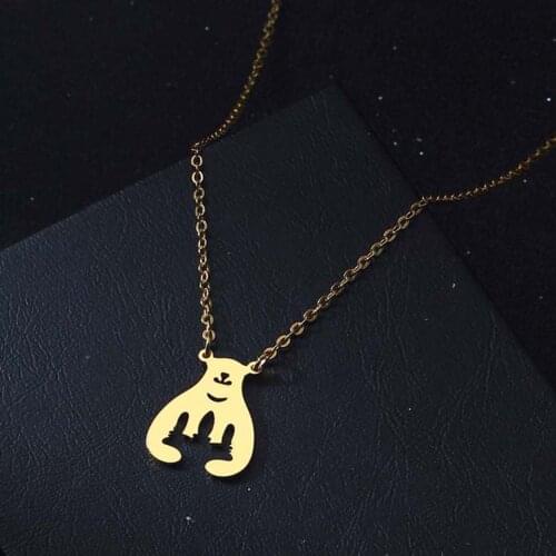 Aurora Northern Lights Polar Bear Animal Necklace Women Stainless Steel Jewelry Lovely Cute North Pendant Necklaces Baby Gift