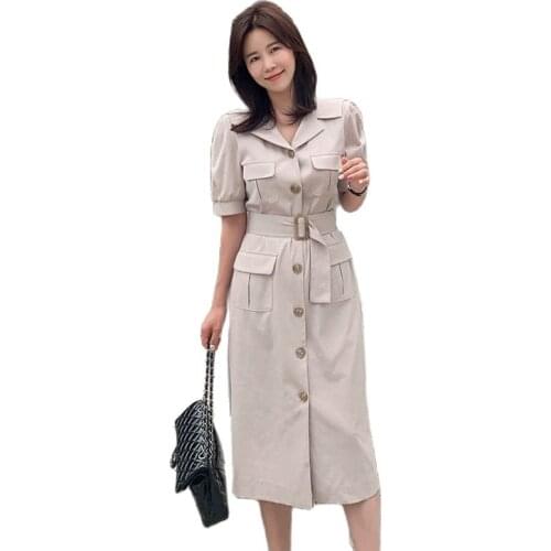 Overwear Style Multi-Pocket Dress Temperament Commuting Design Sense Professional Womens 2021 Summer And Autumn One-step Skirt