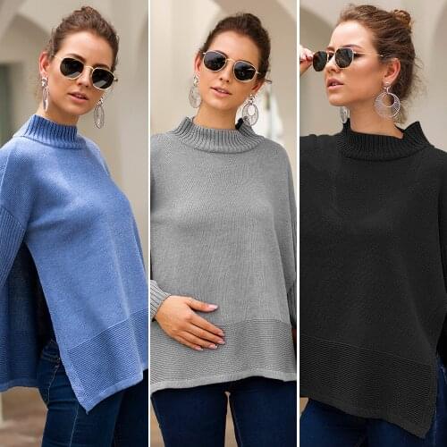 Winter pregnant clothes maternity set clothes womens Long Sleeve Round Neck Loose Maternity Sweaters T1001