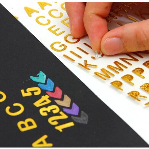 1Sheet Bronzing Silver Letter Digital Stickers DIY Diary Scrapbooking Bullet Journal Stationery Decoration School Office Supply