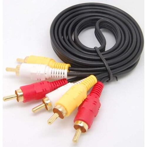 10pcs AV CABLE 3RCA Male AUDIO VIDEO Cord Composite Yellow/Red/White DVD tv