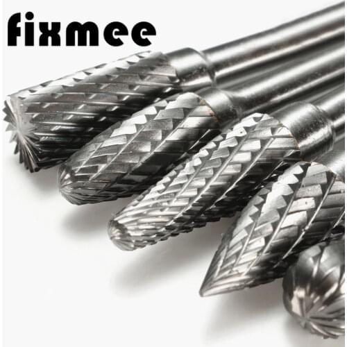 Fixmee 1x 1/4'' Shank 8MM Head Tungsten Carbide Rotary Burr Grinder Carving Cutter Bit