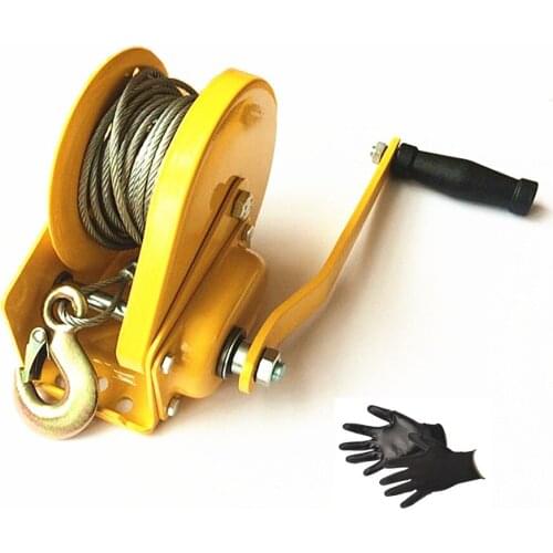 2600lbs 1179kg self-locking hand winch wire rope marine winch winch set
