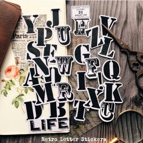 29pcs Vintage english alphabet stickers DIY scrapbooking album junk journal happy planner decorative stickers