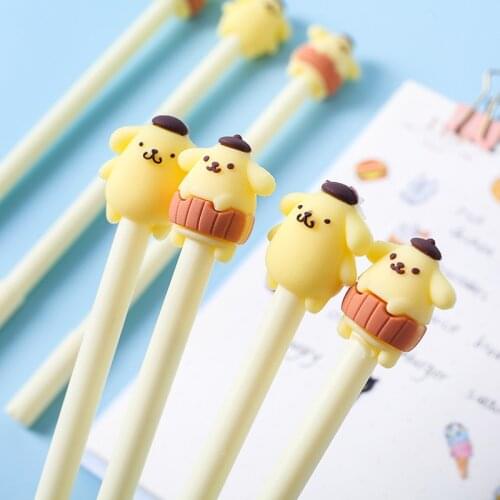 36 pcs/lot Pudding dog Gel Pens kawaii 0.5mm black ink Signature pen Promotional Stationery gift School Office Supplies