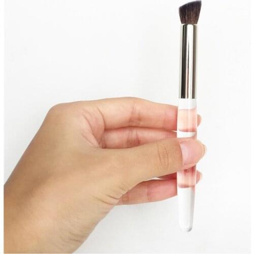 Bdbeauty Angled Crease Contour Brush 23 - Eyeshadow Concealer Blending Transparent Acrylic Handle - Beauty Makeup Brush
