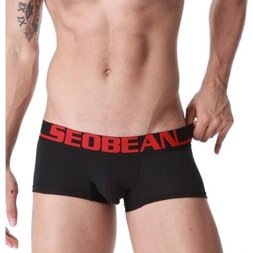 Free shipping seobean mens boxers underwear male panties cotton low-waist boxers 6 colors