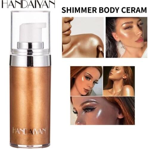 Metallic Face Body Illuminator Brighten Liquid Highlighter Makeup Cream Skin Bronzers Contouring Concealer Cosmetics TSLM