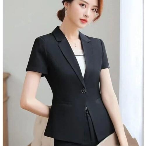 Black Women Blazer 2021 Formal Blazers Lady Office Work Suit Pockets Jackets Coat Slim Women Blazer Femme Jackets Femme X256