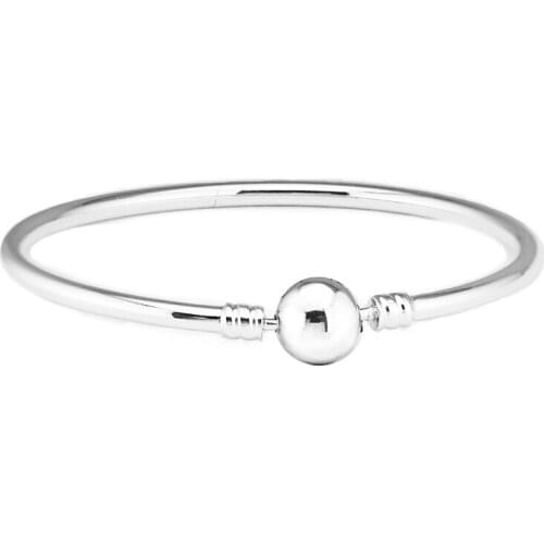 CKK Round Clasp Bangle Bracelet femme 925 Sterling Silver Charm Bracelets For Women Fashion Jewelry pulseras mujer
