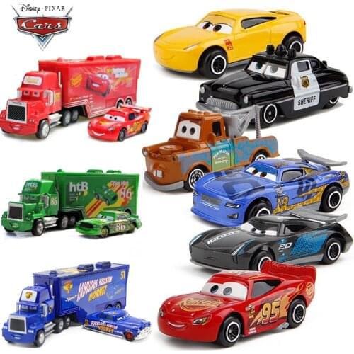 Disney Pixar Cars 2 3 Lightning McQueen Jackson Storm Uncle Truck 1:55 Die Casting Car 3 Toy PVC Alloy Model Kids Christmas Gift