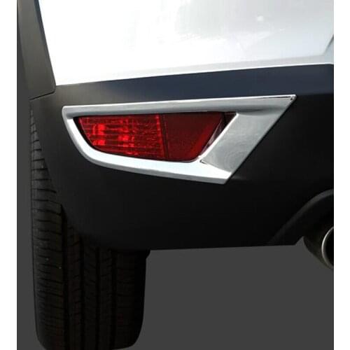 For Mazda CX-3 CX3 2016 2017 2018 Chrome Rear Reflector Fog Light Lamp Foglight Cover Trim Bumper Molding Frame Bezel Decoration