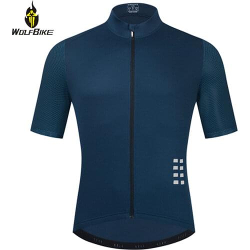 Wolfbike Breathable Short Sleeve Cycling Jersey Reflective Maillot Ciclismo Hombre Shirts Quick Dry MTB Bike Downhill Jersey Top