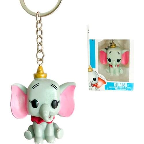 FUNKO Cartoon Cute Pocket Keychain Dumbo PVC Action Figure Collection Model Toys For Children Christmas gifts